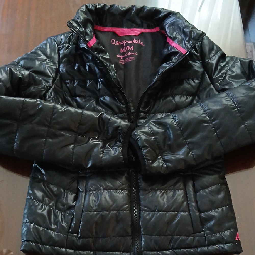 Aeropostale Women's Sleek Black Puffer Jacket Size M NWOT
